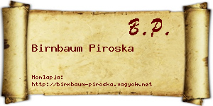 Birnbaum Piroska névjegykártya