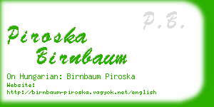 piroska birnbaum business card